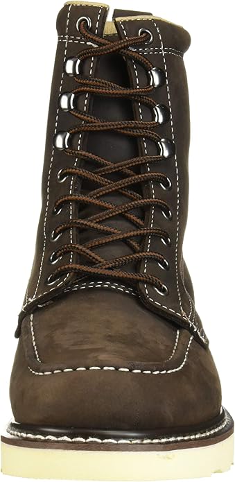 Golden Fox 8" Men's Moc Toe Wedge Comfortable Leather Work Boots, Goodyear Welt Construction, Industrial, Ironworker