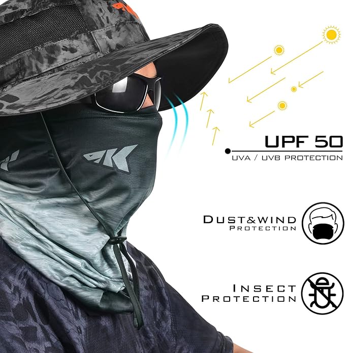 KastKing Sol Armis Neck Gaiter - UPF 50 Face Mask - UV Sun Protection Mask for Men & Women, Fishing, Hiking