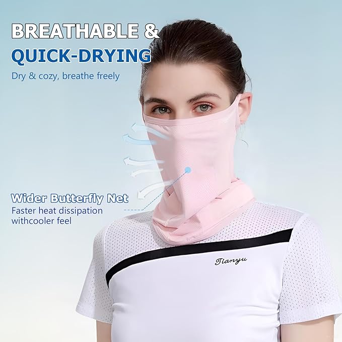 UPF 50+ Face Mask for Women & Men - Ice Silk Cooling Full Face Cover, Breathable Sun Protection Neck Gaiter