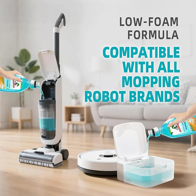 100X Concentrated Floor Cleaner Solution - Plant-Based, Pet-Safe Formula for Hardwood, Tile, Laminate, Vinyl & Bamboo - Pre-Measured Bottle for Perfect Dilution with All Robot Mops