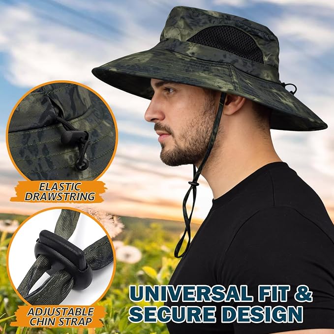 EINSKEY Wide Brim Sun Hat, UPF 50+ UV Protection Waterproof Packable Bucket Hat for Men & Women, Fishing Hiking Beach Garden