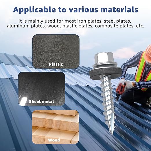 Metal Roofing Screws 320Pcs #10 x 1inch, Hex Head Sheet Metal Roof Screw with EPDM Washer Replacement for Corrugated Roofing