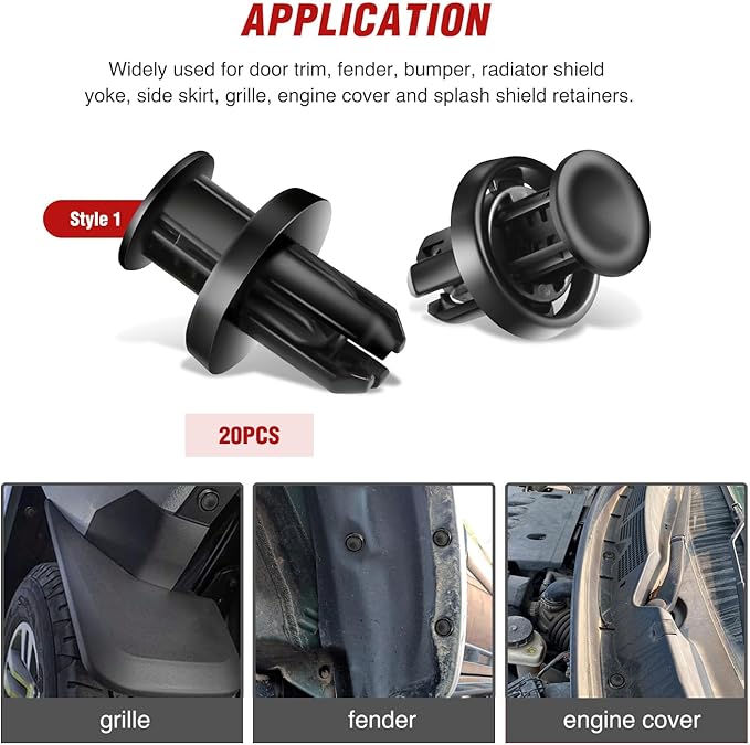 Nilight 131PCS Front Fender Push-Type Retainer Fender Push-Type Front Bumper - Nylon Compatible with Honda Acura Accord Civic Odyssey CR-V