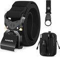 Tactical Belt for Men and Women, Military Work Belt Nylon with Quick-Release Buckle, Gift with Molle Pouch & Clip