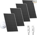2W Solar Panel for Security Camera Outdoor, USB/USB-C Charger with IP65 Waterproof, 360° Adjustable Mount & 7.2ft Cable, Compatible with Rechargeable Battery Cameras (4 Pack, White)
