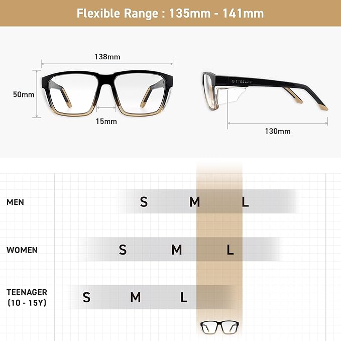 VETRA Z87+ Certified Safety Glasses HD High Contrast UV400 Side Shield Anti-Oil Coating Stylish Eyewear