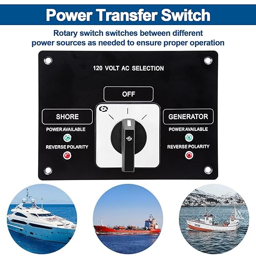 Sekelo AC Rotary Switch Panel 2 Position 120V 30A- Efficient Power Management for Boats and RVs