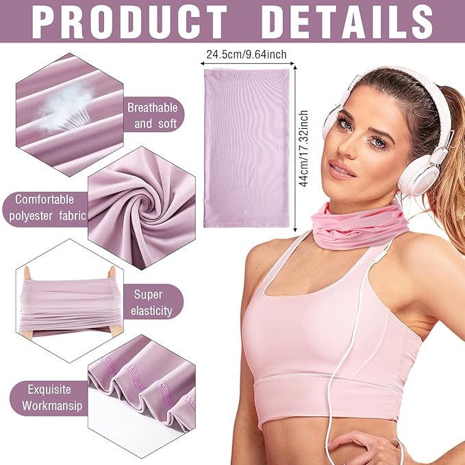 40 Pcs Neck Gaiter Bulk Summer Face Mask UV Protection Face Cover Scarf Balaclava Bandana for Men Women Sports Running