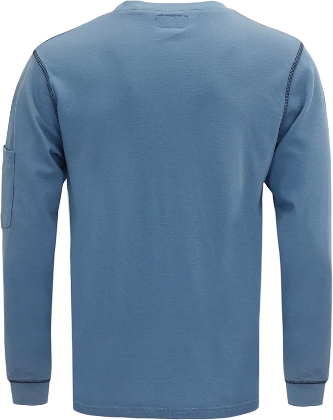 VATRENUS FR Shirts Crewneck 5.5oz Lightweight Flame Resistant 100% Cotton Men's Pre-Washed Fire Retardant Workwear