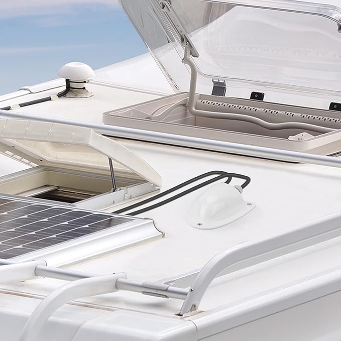 BougeRV 2 Packs of White Solar Double Cable Entry Gland Box, RV roof Waterproof ABS Solar Double Cable Entry housing for RVs, Boats, Yacht, Roofs，camperman for All Cable Types 14AWG to 10AWG （White）