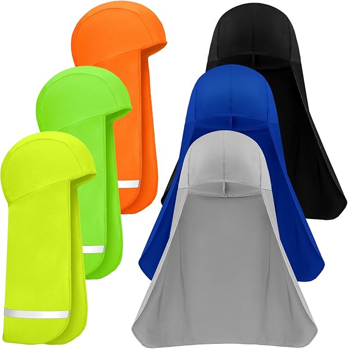 Loopeer 6 Pieces Hard Hat Sun Shade Cooling Skull Cap Neck Shade Sun Protector Skull Cap Liner for Men Women