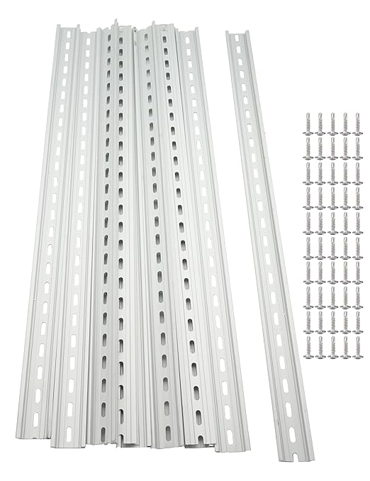 10 Pieces 39" Aluminum DIN Rails,RoHS Standard Slotted DIN Rail,with Extra Screws for Hardware Components Mounting (39inch)