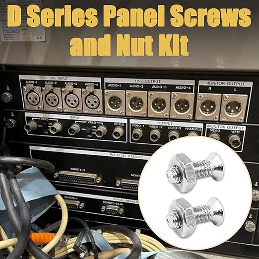 100 Pieces D Series Panel Screws and Nut Kit - Panel Mount Connector, Audio Server Rack Mounts Screws, Metal Screws for D-Series Panel Rack - M2.5 x 8mm Stainless Steel Screw Fasteners