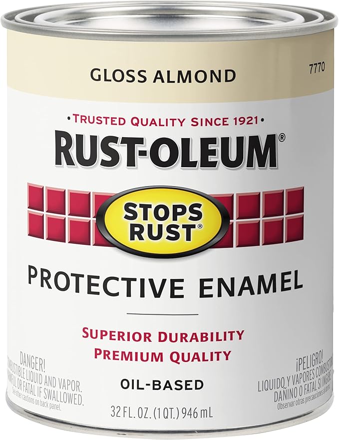 Rust-Oleum 7770502-2PK Stops Rust Brush On Paint, Quart, Gloss Almond, (Pack of 2)