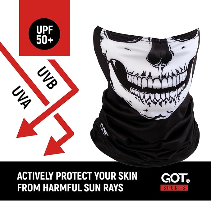 GOT Sports UPF 50+ Fishing Neck Gaiter - UV Face Mask Sun Protection for Men & Women - Camo SPF Face Cover Gator