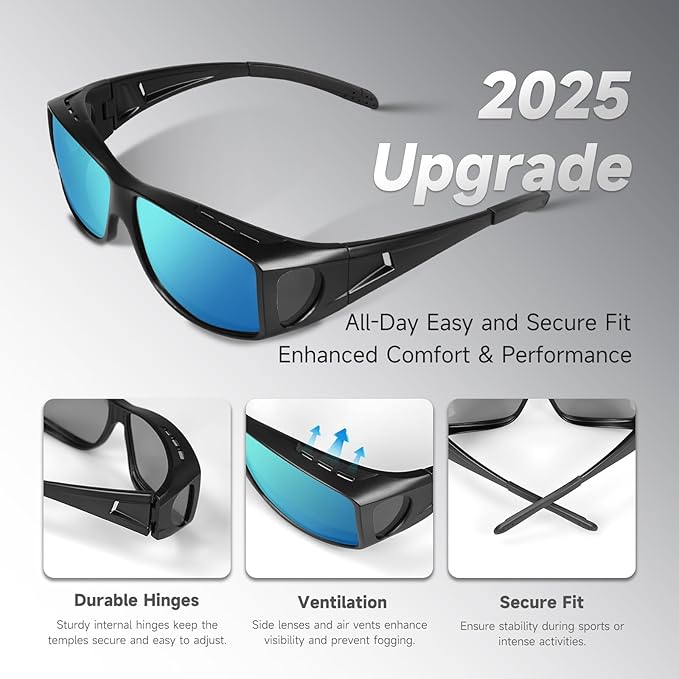 Night Driving Glasses Night Vision Glasses Fit Over Glasses Polarized Anti-Glare UV400 Gift for Men Women