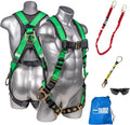 Palmer Safety Fall Protection Safety Harness Kit I Construction Harness + Various Lanyard + D-Ring Extender