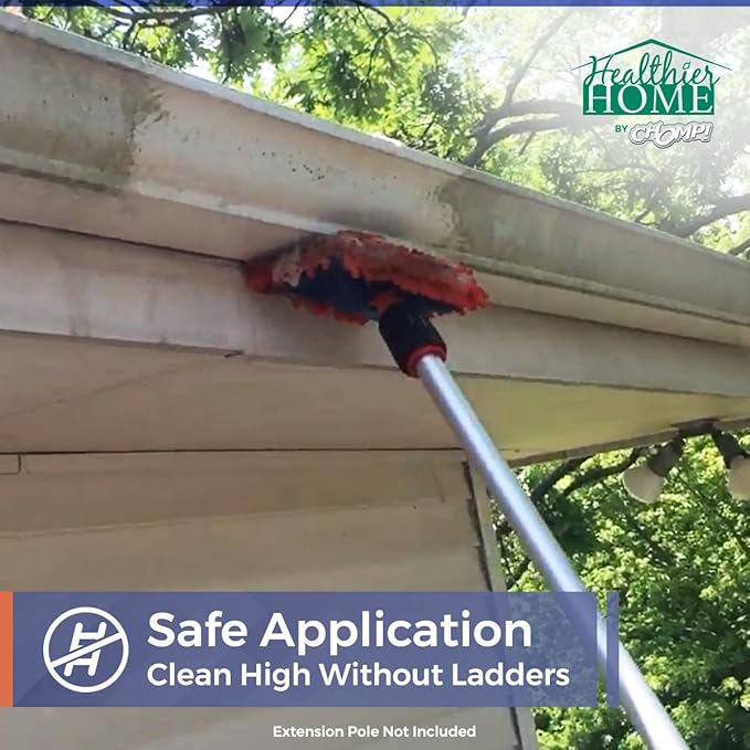 CHOMP! World’s Best Gutter Cleaner: Ultimate Gutter Cleaning Solution for All Types of Rain Gutters, Siding and Metal Trim - Instantly Clean Black Streaks, Filth, Dirt - 32 oz