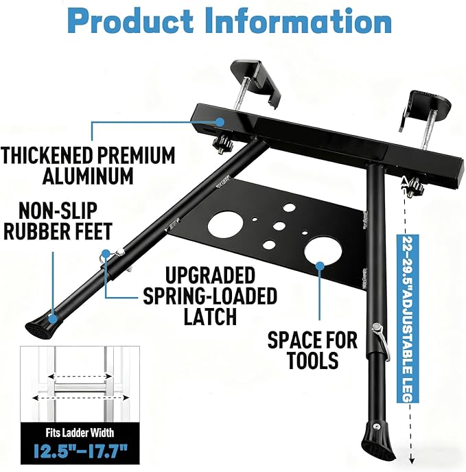 Ladder Stabilizer, Extension Ladder Stabilizer for Roof Wall Standoff Ladder Accessory Safety Stability Aviation Aluminium, Adjustable Length 22-29.5In, Stands 300 LBS Weight Rating
