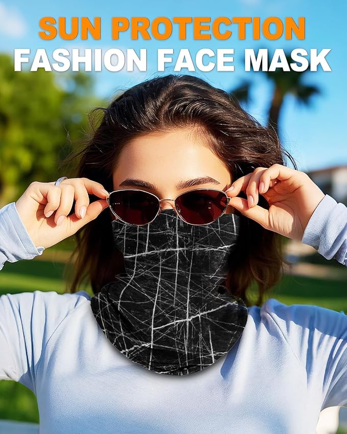 4Pack Neck Gaiter for Men Women Face Cover Mask Head Wrap Balaclava Headwear Bandana Headband Magic Scarf