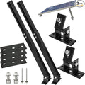 Adjustable Solar Panel Tilt Mount Brackets Aluminum Alloy Solar Panel Mounting Support up to 50 70 100 150 200 300 400 Watt Solar Panel for Flat Surface Roof RV Boat Off-Grid (Mount Only) Black