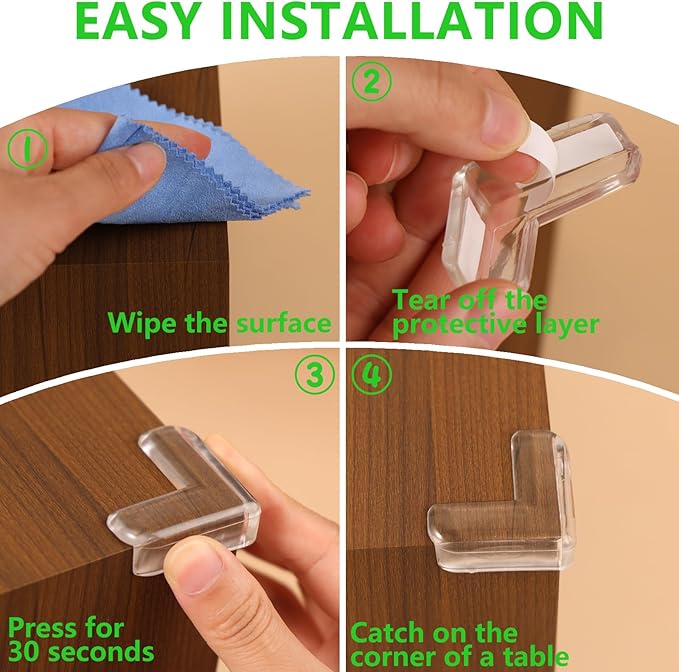 Baby Corner Protector Corner Protector Baby Furniture Corner Protection Transparent Cover Sharp Furniture and Table Top Edges with Adhesive 16 Pack(L-Shaped)