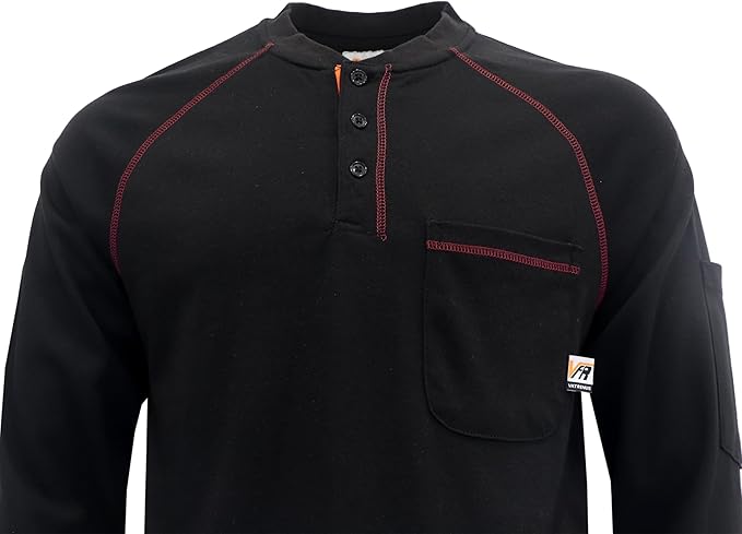 VATRENUS FR Shirts Crewneck 5.5oz Lightweight Flame Resistant 100% Cotton Men's Pre-Washed Fire Retardant Workwear