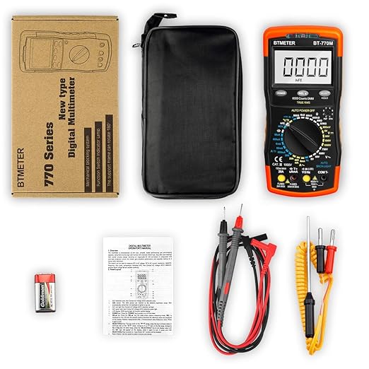 Digital Multimeter TRMS 6000 Count, BTMETER BT-770M Auto/Manual Ranging DMM Electrical Meter Tester for AC/DC Amp, AC/DC Volt, Ohm Capacitance Frequency Continuity Temperature NCV, Auto Backlight