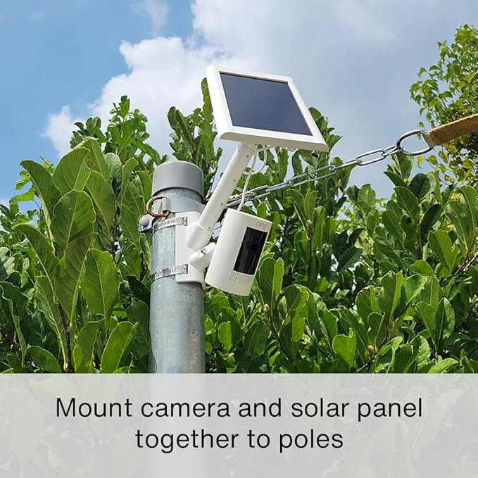 Holicfun 2-in-1 Pole Mount for Ring, Arlo, and Cameras & Solar Panels with 1/4"-20 Screw Hole - Black