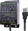 Refrigerator Surge Protector Three Outlet Voltage Protector for Home Appliances with Time Delay, Protects Against Brownout, Spike, Instant Surge All Voltage Abnormalities