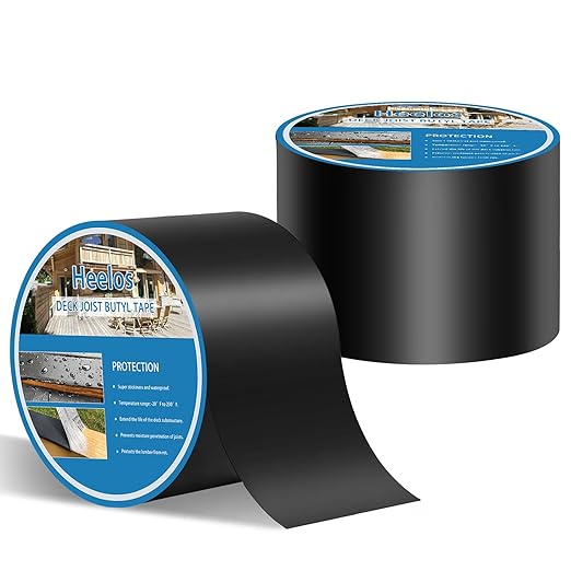 Joist Tape for Decking 4"×50,2 Pack Weather-Resistant Deck Joist Tape Waterproof Flashing Tape, Self-Adhesive Joists Tape Decking for Wood Decks Joist Beams Roof