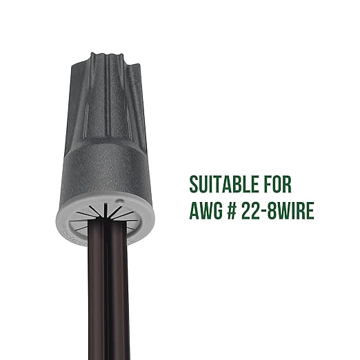 GKOLED 30PCS AWG #22-8 Waterproof Wire Connectors, Silicone Filled Outdoor Electrical Screw Terminals, Wire Splice Connector for LED Landscape Lighting, Patio and Deck Lighting, Dark Gray