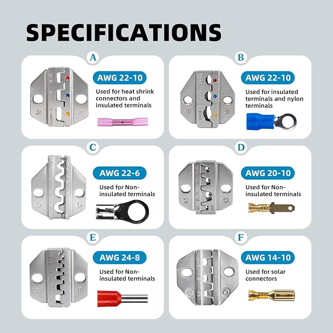 STEELITE 546PCS Crimping Tool Set with Connectors - Quick Release Ratchet Wire Crimping Tool for Heat Shrink, Insulated Nylon, Non-Insulated, Ferrule Wire End, Open Barrel Terminals, Solar Connectors