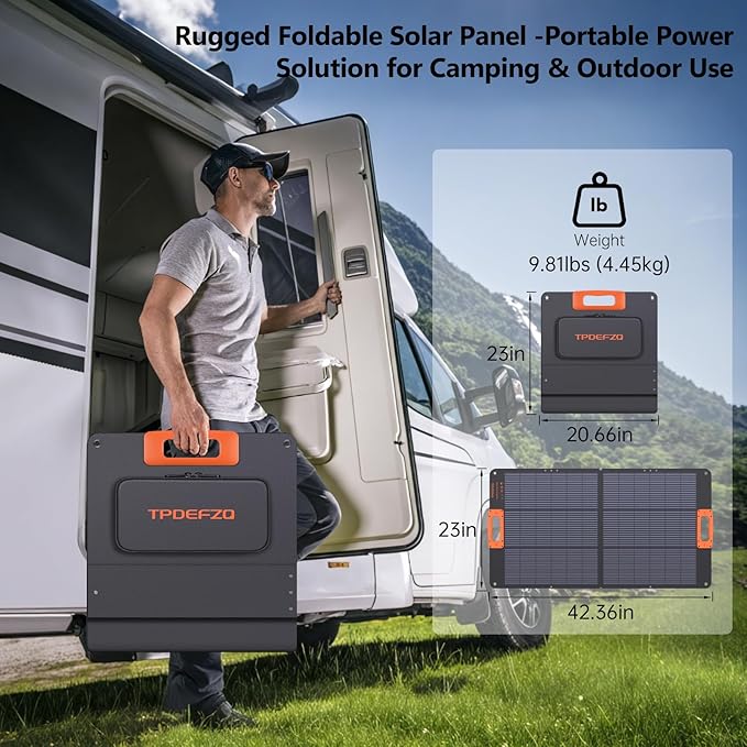 100W Solar Panel,N-Type 16BB Portable Solar Panels for Power Station,Foladable Solar Panel,QC3.0 USB-A &Type-C,25% High Efficiency,IP68,ETFE Integrated Design for Outdoor Camping,Off Grid