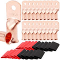 TKDMR 20pcs 2/0 AWG-1/4 Battery Lugs,Heavy Duty Wire Lugs,Ring Terminals,Battery Cable Ends,0 Guage terminals,Battery Terminal Connectors with 20pcs 3:1 Heat Shrink Tubing