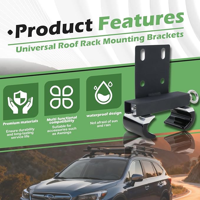 Universal Roof Rack Mounting Brackets Compatible with Suvs Cars Vans for LED Light Bars and Awnings (2PCS)