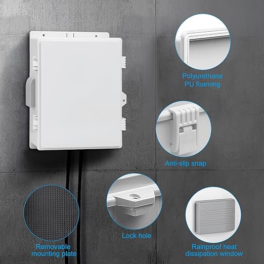 Outdoor Waterproof Electrical Junction Box, ABS Water Resistant Enclosure with Internal Mounting Panel & Hinged Cover (15.7" H* 11" L* 5.9" W)