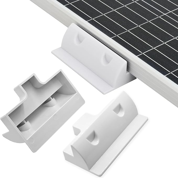 Solar Panel Mounting Brackets, PC Corner Bracket Solar Panel Roof Drill-Free Mount for RV, Boats (2pcs-Side mounting Bracket)