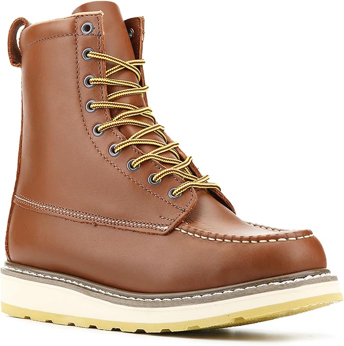 Men's SureTrack 6" & 8'' Leather Soft Toe Work Boot for Men, Welt Construction, Oil/Slip Resistant, Wedge Sole, Moc Toe Men's Work Boots, EH, 84994 & 86994