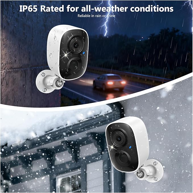 2K Security Camera Wireless Outdoor,Solar Powered WiFi Cameras for Home Security with Motion Detection,Color Night Vision(Spotlight),Instant Alert,2-Way Audio,Siren&SD/Cloud Storage,IP65,2.4GHz,2 Pack