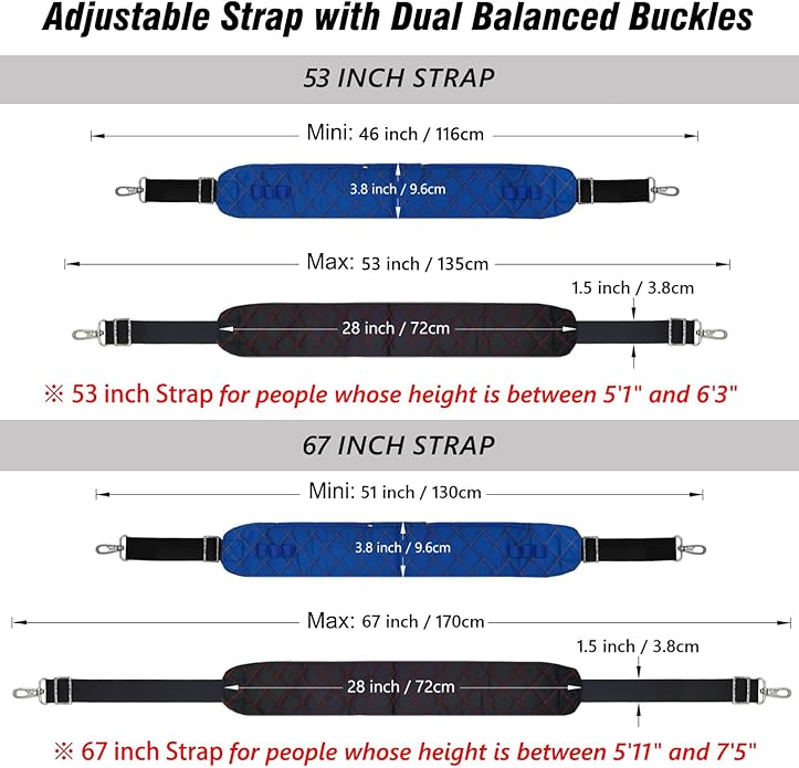 Ultra Comfortable Shoulder Strap Bag Belt with Anti-Theft Pockets and Padded, 2 Tone Reversible Use, Stylish & Secure