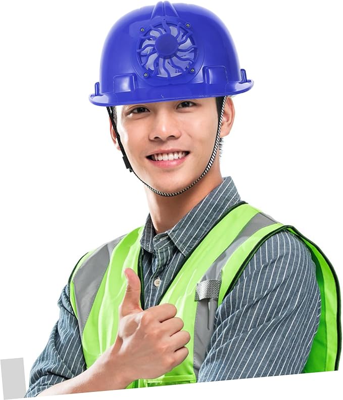 Solar-Powered Helmet Fan Hard Hat for Construction Workers Men's Safety Hat Cooling Breathable