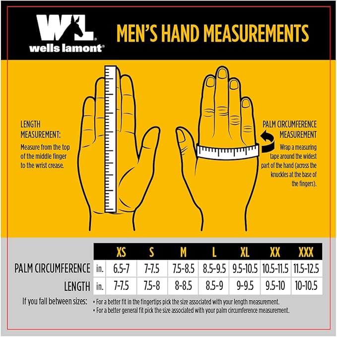 Wells Lamont Men’s HydraHyde Leather Work Gloves, Water-Resistant Split Cowhide, Reinforced Palm for Ranching, Fencing, and Construction