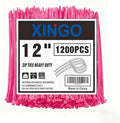 XINGO 12 Inch Pink Zip Ties 1200 PCS, 75 LBS Ultra Strong Tensile Strength, UV Resistant Cable Ties, Self-locking Plastic Ties for Indoor and Outdoor Use
