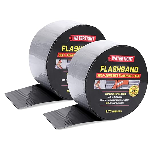 Flashing Roll Tape Asphalt Membrane, 4 inches X 32 Feet 60Mil Thick Waterproof Asphalt Patch Seal Tape Roll, Self-Adhesive Roof Sealant, Asphalt Repair for Door Roof Window Gutter Outdoor （2 Rolls)