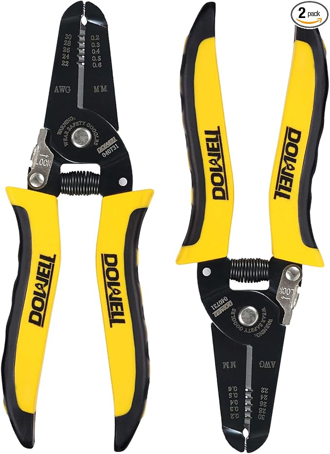 DOWELL 22-30 AWG Wire Stripping Tool Wire Stripper Cutter Pliers Tool Multi-Function Hand Tool for Electrician Craftsmanship 2-Piece