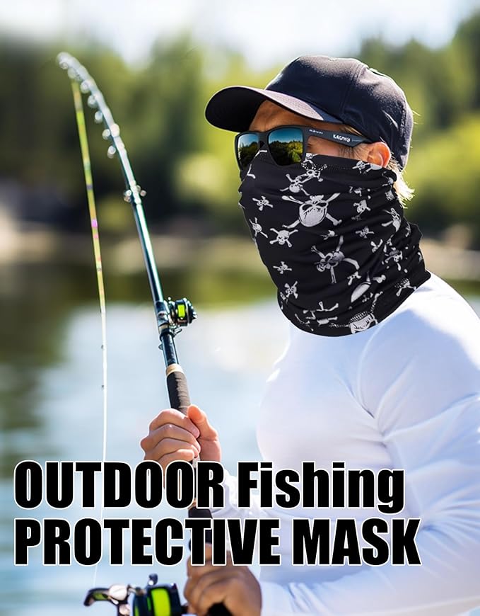 JHYWELL Cooling Neck Gaiter Face Mask, UV Protection Masks Gator, Windproof Bandana for Skiing, Fishing, Hiking, Cycling