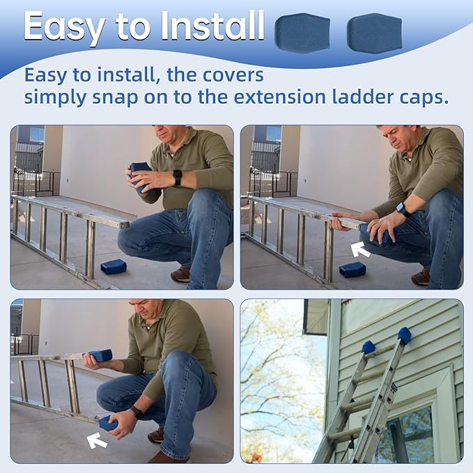 AC19-2 Extension Ladder Covers Ladder Rubber End Cap Compatible with Werner All Single and Fiberglass & Aluminum Ladders Except 500,D500,D7136-2,D7140-2&MT Series,Extension Ladder Parts,4 Packs