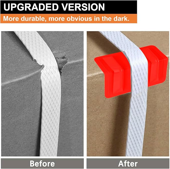 24 Pack Flatbed Edge Corner Protector for Cargo Shipping, Plastic Ratchet Strap Protectors for Tie Downs, Corner Guards for Straps Red