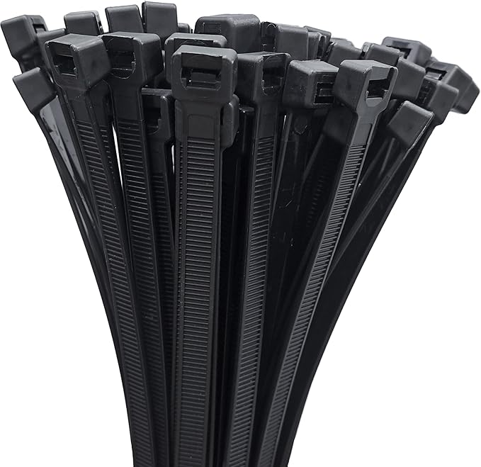 Large Zip Ties Heavy Duty Outdoor 24 inch 100 Pack, Black Long Cable Ties with 120 lbs Tensile Strength, Industrial Strong Zip Cable Ties Nylon Zipties for Outdoor Indoor Use
